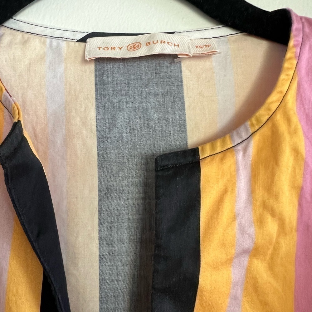 Tory Burch Striped V Neck Beach Tunic - Picture 5 of 7